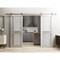 Sartodoors Sturdy Dbl Barn Door 64 x 96in W/, Light Grey Oak W/ Frosted Glass, SS 13FT Rail Hangers Heavy Set VEREGIO7288DB-S-OAK-6496 - alternate 9
